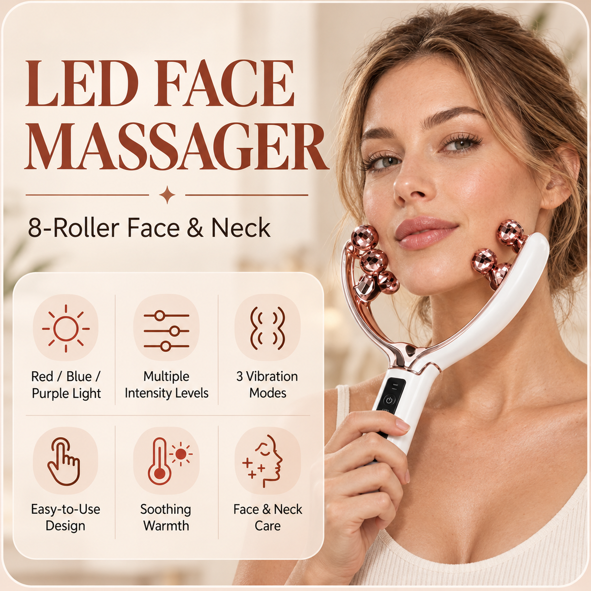 Styloram 5-in-1 LED Face & Neck Massager